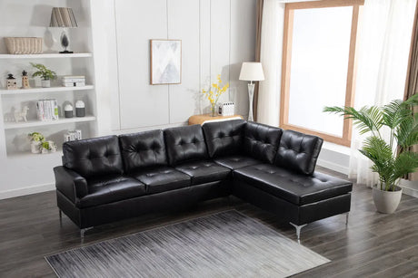 Vintage Black PU Sectional by Happy Homes at Eve Furniture