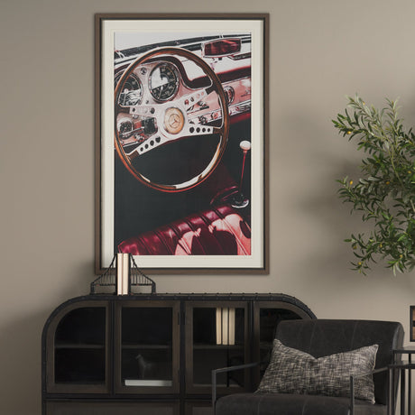 Vintage Car by Magda Izzard Textured Framed Art Print Matted under Glass by Mercana at Eve Furniture