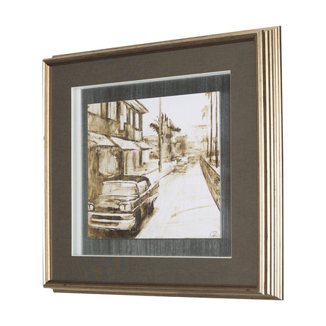 Vintage Car Picture I by Mercana Studio Hand Embellished Textured Framed Art Print Matted under Glas by Mercana at Eve Furniture