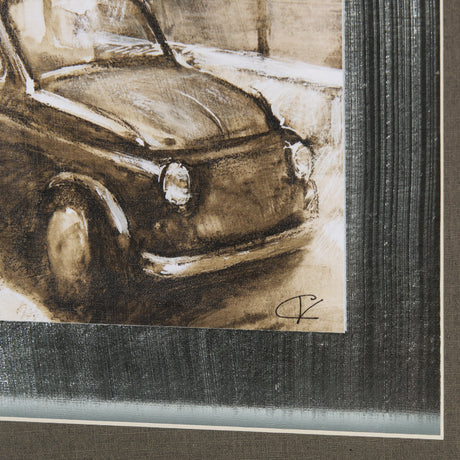 Vintage Car Picture II by Mercana Studio Hand Embellished Framed Art Print Matted under Glass by Mercana at Eve Furniture
