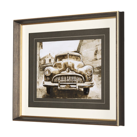 Vintage Car Picture III by Mercana Studio Hand Embellished Framed Art Print Matted under Glass by Mercana at Eve Furniture