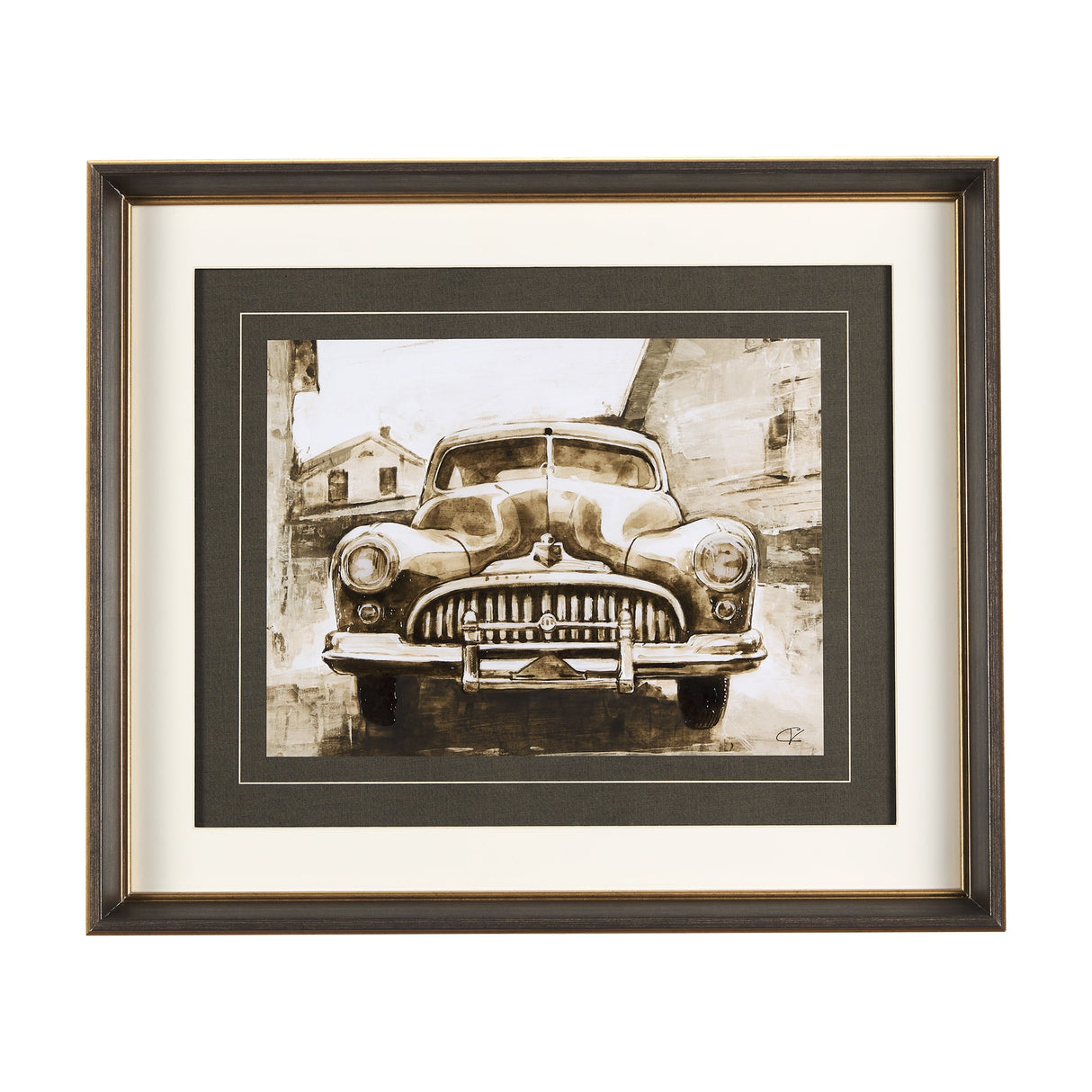 Vintage Car Picture III by Mercana Studio Hand Embellished Framed Art Print Matted under Glass by Mercana at Eve Furniture