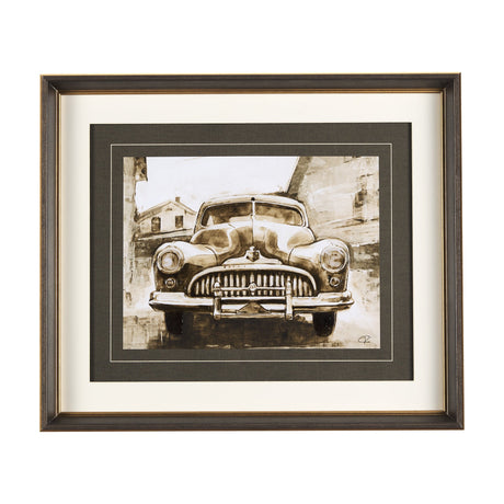 Vintage Car Picture III by Mercana Studio Hand Embellished Framed Art Print Matted under Glass by Mercana at Eve Furniture