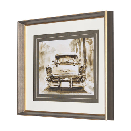 Vintage Car Picture IV by Mercana Studio Hand Embellished Framed Art Print Matted under Glass by Mercana at Eve Furniture