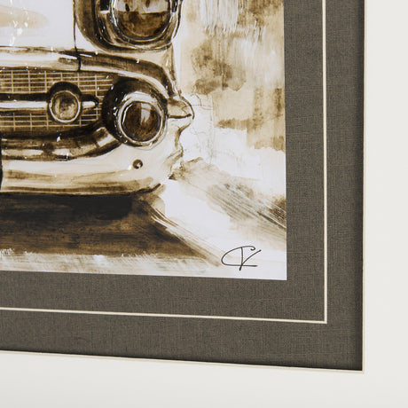 Vintage Car Picture IV by Mercana Studio Hand Embellished Framed Art Print Matted under Glass by Mercana at Eve Furniture