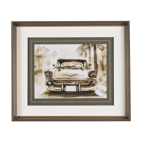 Vintage Car Picture IV by Mercana Studio Hand Embellished Framed Art Print Matted under Glass by Mercana at Eve Furniture