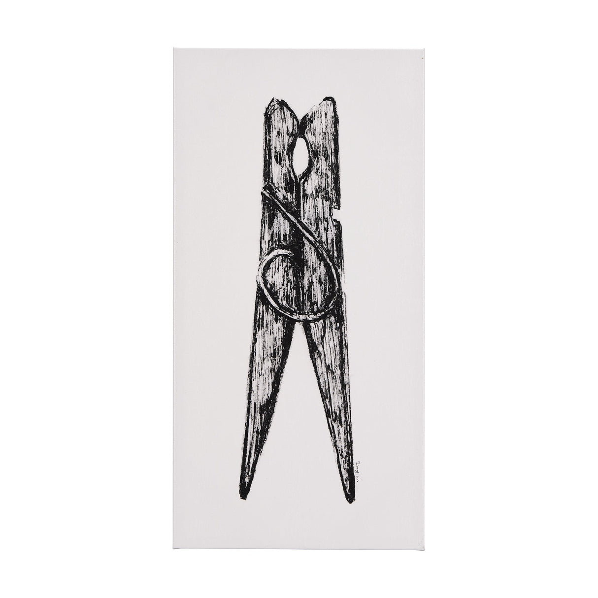 Vintage Cloth Peg II by Mercana Studio a Hand Embellished Textured Canvas by Mercana at Eve Furniture