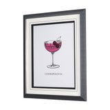 Vintage Cocktails-Cosmo by Gwen Aspell Hand Embellished Textured Framed Art Print Matted under Glass by Mercana at Eve Furniture