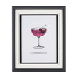 Vintage Cocktails-Cosmo by Gwen Aspell Hand Embellished Textured Framed Art Print Matted under Glass by Mercana at Eve Furniture