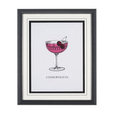 Vintage Cocktails-Cosmo by Gwen Aspell Hand Embellished Textured Framed Art Print Matted under Glass by Mercana at Eve Furniture