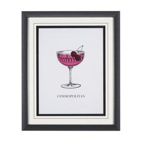 Vintage Cocktails-Cosmo by Gwen Aspell Hand Embellished Textured Framed Art Print Matted under Glass by Mercana at Eve Furniture