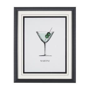Vintage Cocktails-Martini by Gwen Aspell Hand Embellished Framed Art Print Matted under Glass by Mercana at Eve Furniture