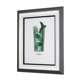 Vintage Cocktails-Mojito by Gwen Aspell Hand Embelished Textured Framed Art Print Matted under Glass by Mercana at Eve Furniture