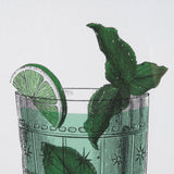 Vintage Cocktails-Mojito by Gwen Aspell Hand Embelished Textured Framed Art Print Matted under Glass by Mercana at Eve Furniture
