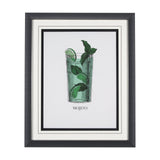 Vintage Cocktails-Mojito by Gwen Aspell Hand Embelished Textured Framed Art Print Matted under Glass by Mercana at Eve Furniture