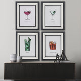 Vintage Cocktails-Old Fashion by Gwen Aspell Hand Embellished Framed Art Print Matted under Glass by Mercana at Eve Furniture