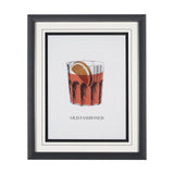 Vintage Cocktails-Old Fashion by Gwen Aspell Hand Embellished Framed Art Print Matted under Glass by Mercana at Eve Furniture
