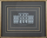 Vintage Facade Blueprint I by H. Hulsburgh a Framed Art Print Matted under Glass by Mercana at Eve Furniture