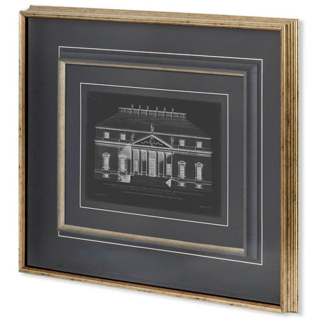 Vintage Facade Blueprint II by H. Hulsburgh a Framed Art Print Matted under Glass by Mercana at Eve Furniture