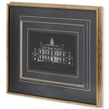 Vintage Facade Blueprint III by H. Hulsburgh a Framed Art Print Matted under Glass by Mercana at Eve Furniture