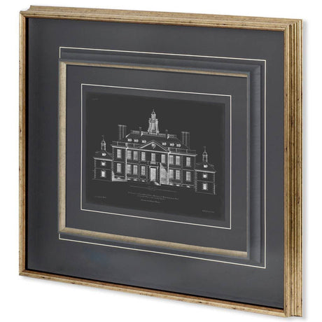 Vintage Facade Blueprint III by H. Hulsburgh a Framed Art Print Matted under Glass by Mercana at Eve Furniture