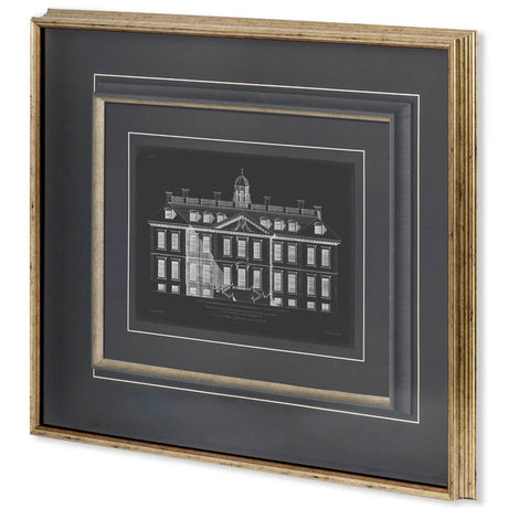 Vintage Facade Blueprint IV by H. Hulsburgh a Framed Art Print Matted under Glass by Mercana at Eve Furniture