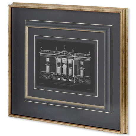 Vintage Facade Blueprint V by H. Hulsburgh a Framed Art Print Matted under Glass by Mercana at Eve Furniture