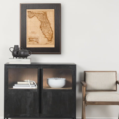 Vintage Florida Map by Mercana Studio a Hand Embellished Textured Framed Art Print by Mercana at Eve Furniture