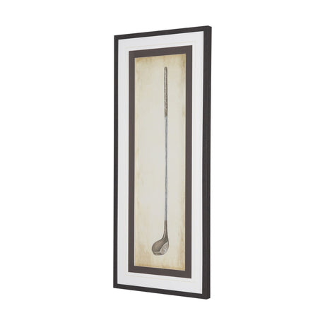 Vintage Golf Club I by Mercana Studio Hand-Embellished Textured Framed Artwork Matted under Glass by Mercana at Eve Furniture