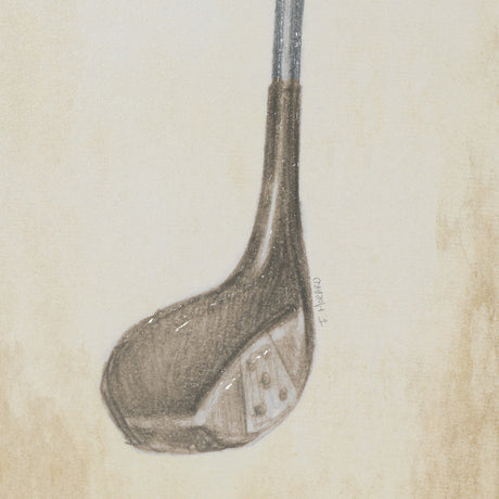 Vintage Golf Club I by Mercana Studio Hand-Embellished Textured Framed Artwork Matted under Glass by Mercana at Eve Furniture