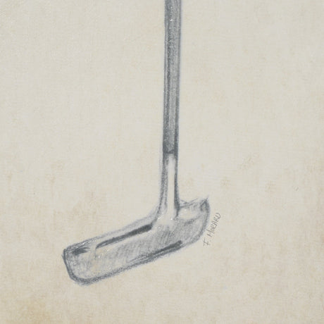 Vintage Golf Club II by Mercana Studio Hand-Embellished Textured Framed Artwork Matted under Glass by Mercana at Eve Furniture