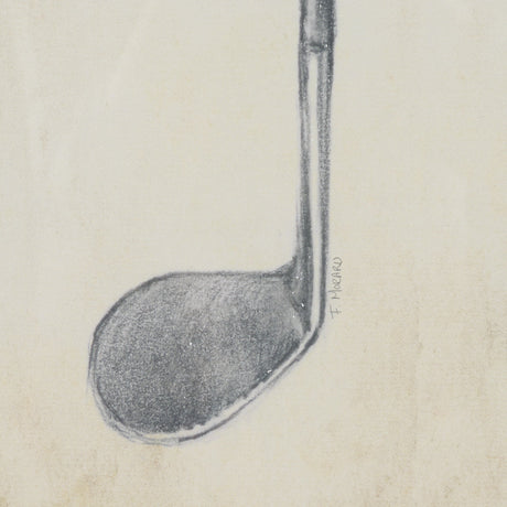 Vintage Golf Club IV by Mercana Studio Hand-Embellished Textured Framed Artwork Matted under Glass by Mercana at Eve Furniture