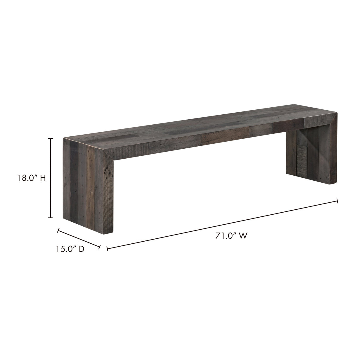 Vintage Grey Large Bench by MOES at Eve Furniture