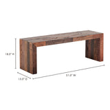 Vintage Light Brown Small Bench by Moe's Home at Eve Furniture
