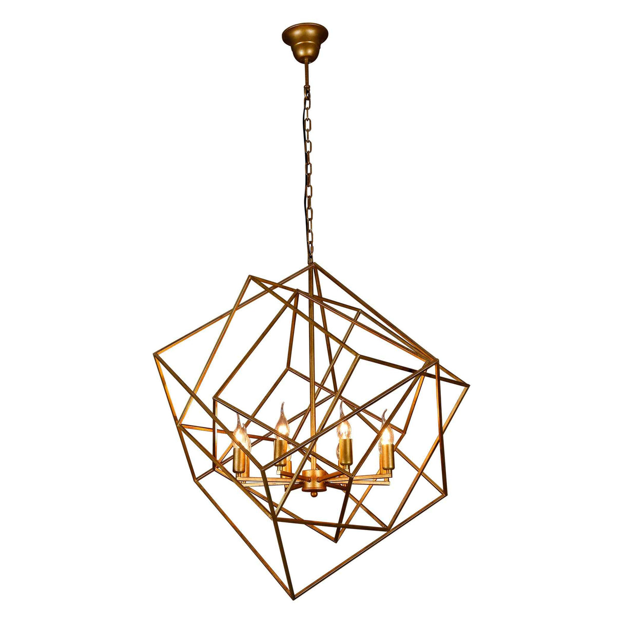 Vintage Light Geometric Pendant with Eight Lights by Home Trends & Design at Eve Furniture
