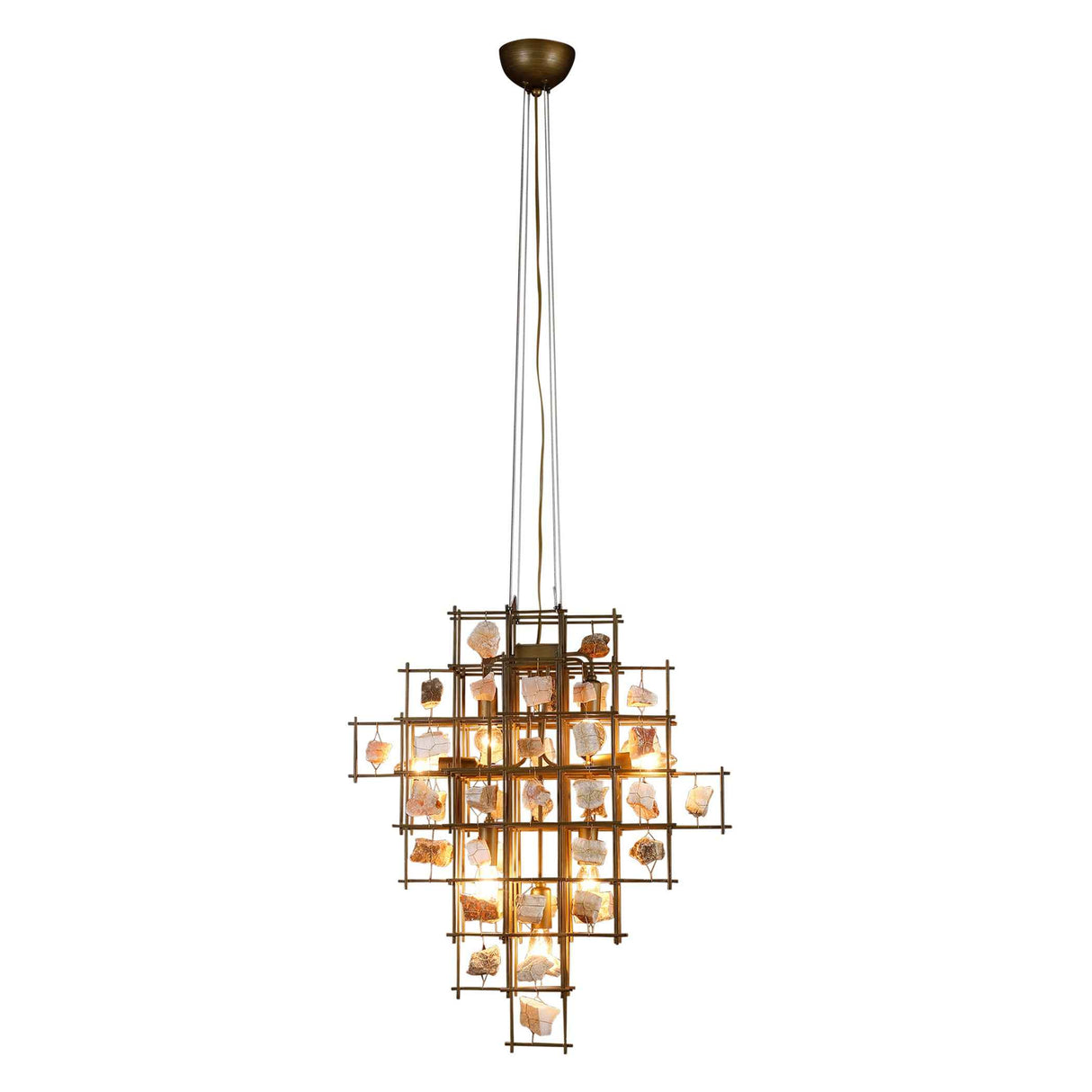 Vintage Light Small Pendant with Stones by Home Trends & Design at Eve Furniture