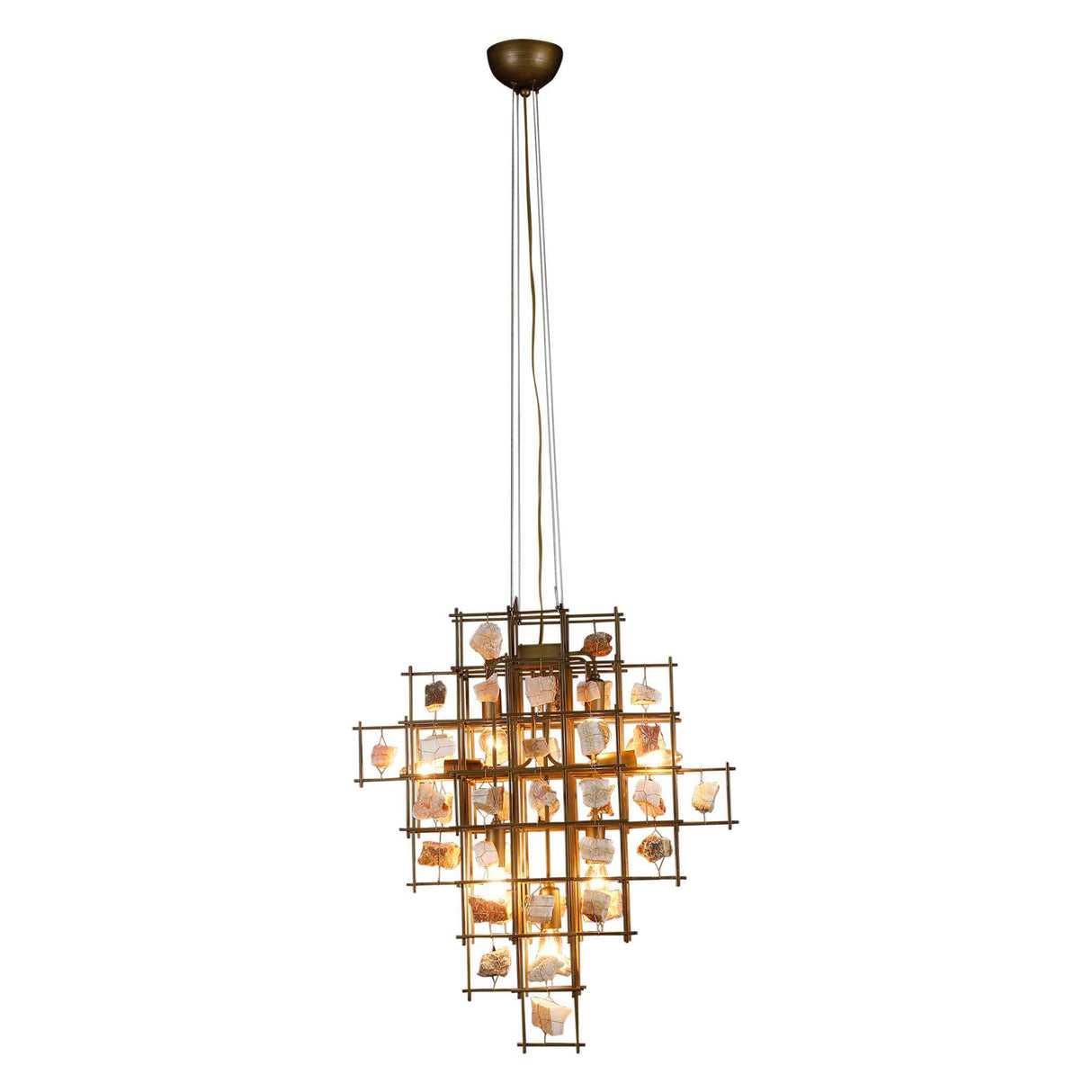 Vintage Light Small Pendant with Stones by Home Trends & Design at Eve Furniture