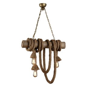Vintage Light Three Light Bamboo and Rope Pendant by Home Trends & Design at Eve Furniture