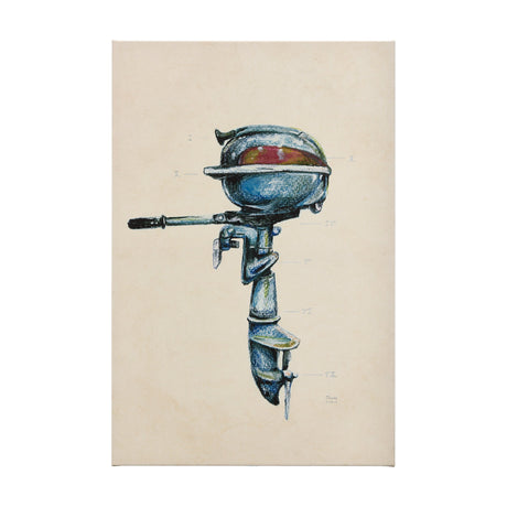 Vintage Motor I by Mercana Studio a Hand Embellished Textured Canvas by Mercana at Eve Furniture