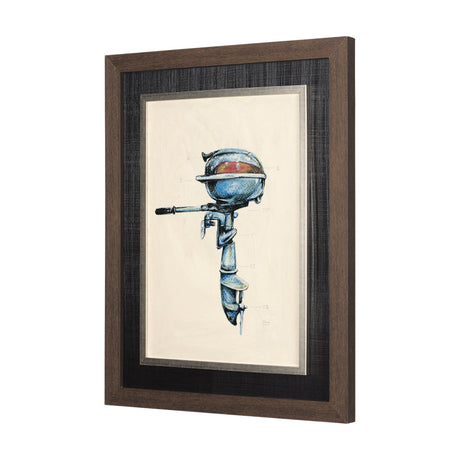 Vintage Motor I by Mercana Studio a Hand Embellished Textured Framed Art Print by Mercana at Eve Furniture