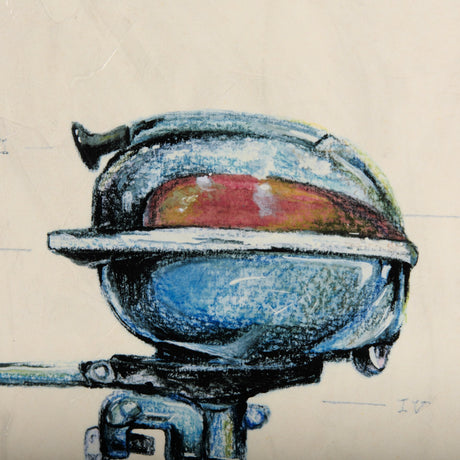 Vintage Motor I by Mercana Studio a Hand Embellished Textured Framed Art Print by Mercana at Eve Furniture