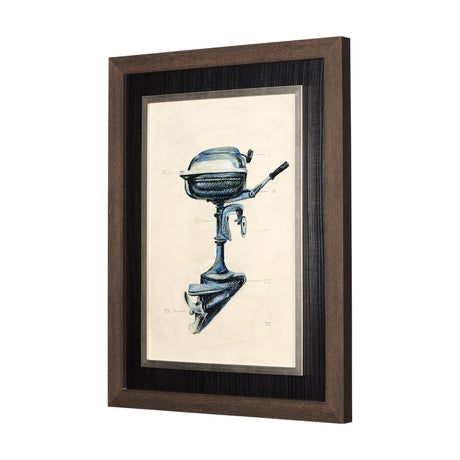 Vintage Motor II by Mercana Studio a Hand Embellished Textured Framed Art Print by Mercana at Eve Furniture