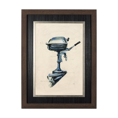 Vintage Motor II by Mercana Studio a Hand Embellished Textured Framed Art Print by Mercana at Eve Furniture