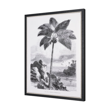 Vintage Palm Tree Drawing I by Les Palmiers Histoire Embellished Textured Framed Canvas by Mercana at Eve Furniture