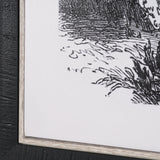 Vintage Palm Tree Drawing I by Les Palmiers Histoire Embellished Textured Framed Canvas by Mercana at Eve Furniture
