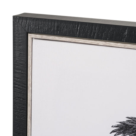 Vintage Palm Tree Drawing V by Les Palmiers Histoire a Hand Embellished Textured Framed Canvas by Mercana at Eve Furniture