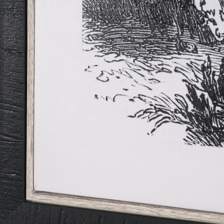 Vintage Palm Tree Drawing V by Les Palmiers Histoire a Hand Embellished Textured Framed Canvas by Mercana at Eve Furniture