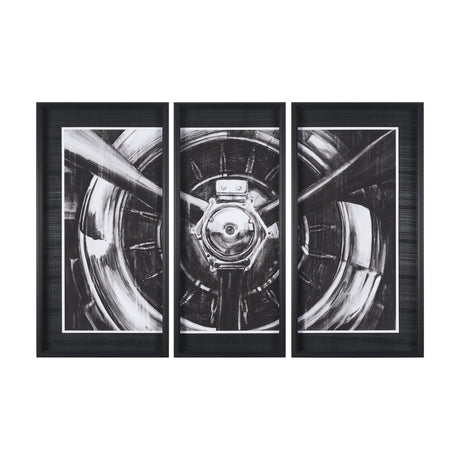 Vintage Propeller I by Ethan Harper a Hand Embelished Textured Framed Art Print Matted under Glass by Mercana at Eve Furniture