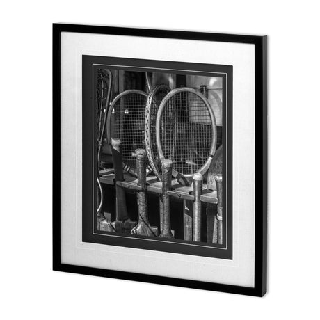 Vintage Sport - Tennis by Frank Assaf Hand Embellished Textured Framed Art Photo Matted under Glass by Mercana at Eve Furniture