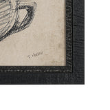 Vintage Tableware Sketch (Set of 2) by Mercana Studio Hand Embelished Textured Framed Canvas Matted by Mercana at Eve Furniture